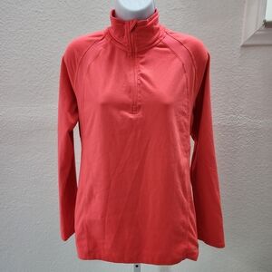 Champion Women's Bright Hot Pink Long Sleeve Quarter-Zip Top Small